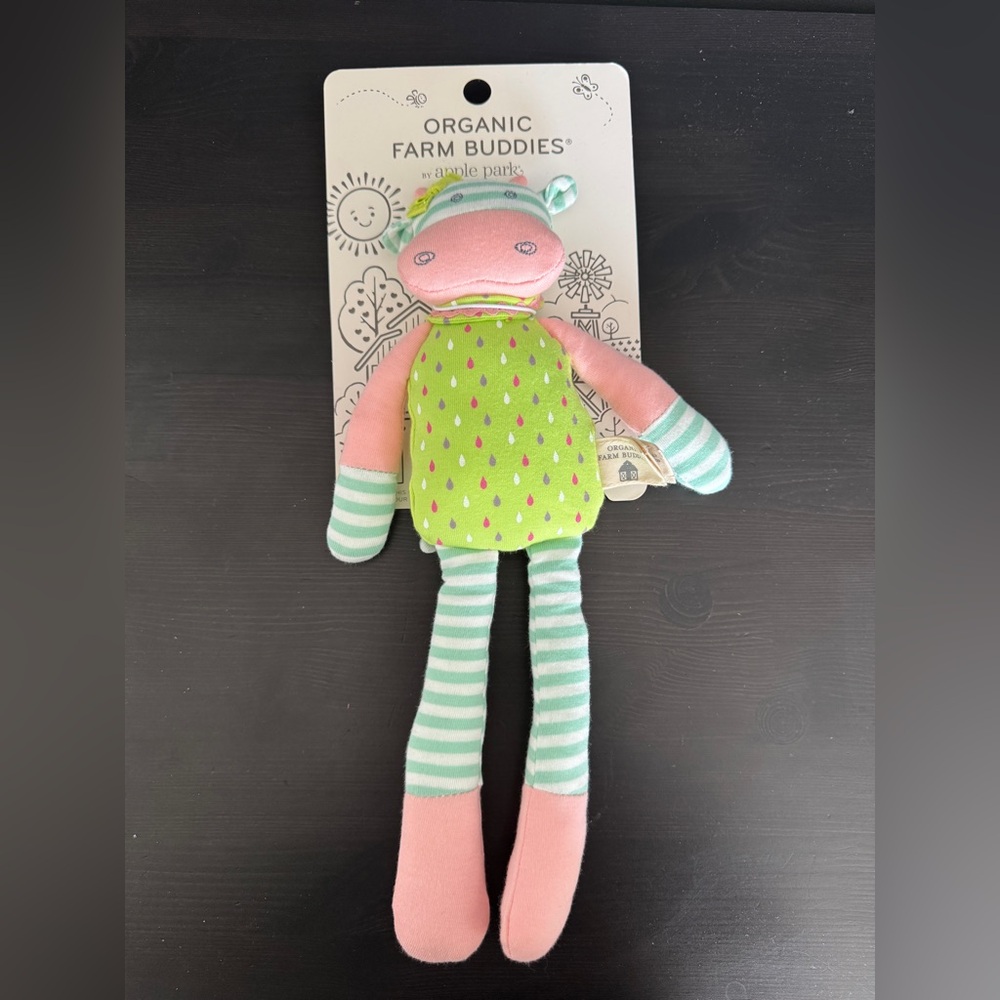 BNWT Apple Park Kids Organic Farm Buddies Plush Toy “Belle the Cow”
